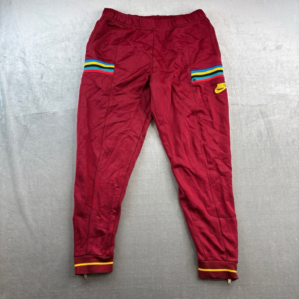 Nike Archive 1988 Track Pants Red Joggers Zip Ankle Retro‎ Mens Large